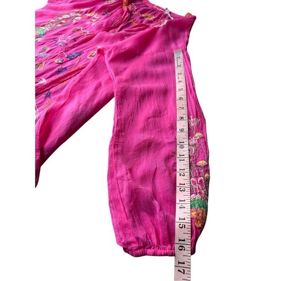 Johnny Was Pink Zadonia Embroidered Blouse - Picture 11 of 12